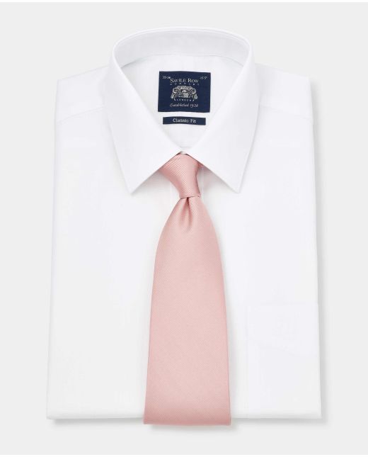 White Dobby Weave Cotton Classic Fit Formal Shirt - Single Cuff