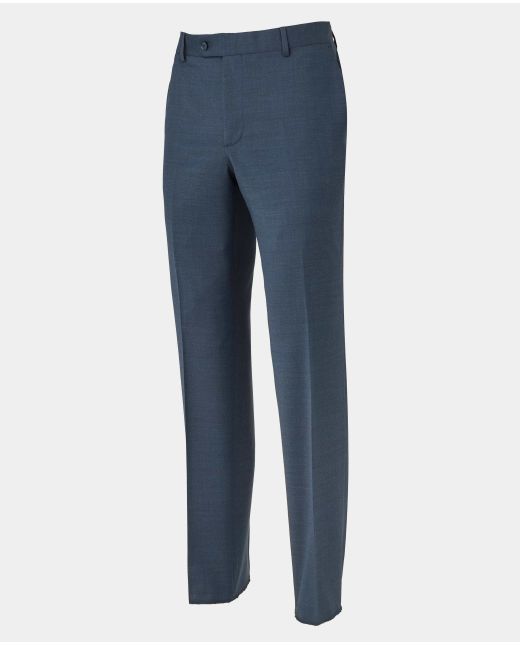 Dark Blue Wool-Blend Tailored Suit Trousers