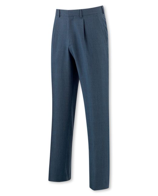 Navy Prince of Wales Check Classic Fit Trousers