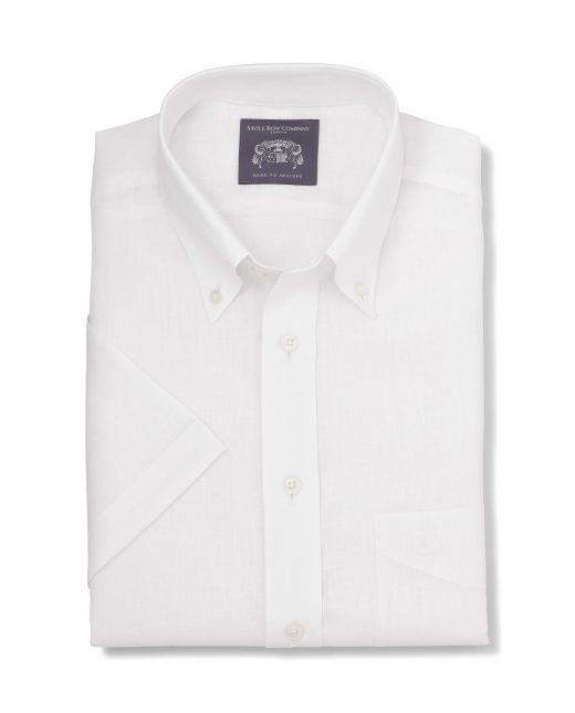 Monty White Linen Made-To-Measure Shirt