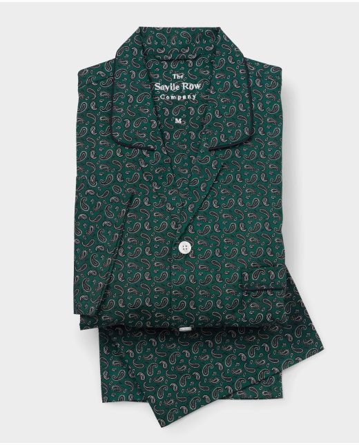 Green Paisley Print Cotton Pyjamas