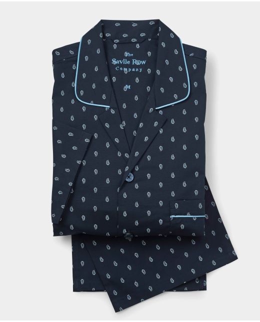 Blue Paisley Print Pyjamas