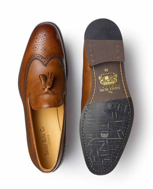 Chocolate Brown Leather Tasselled Loafers