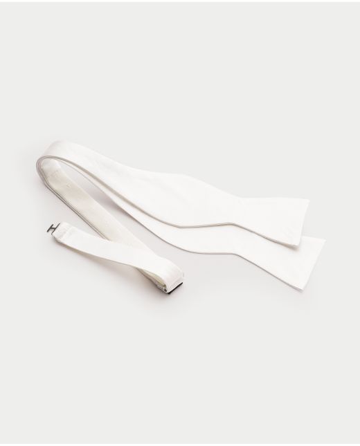 White Silk Bow Tie