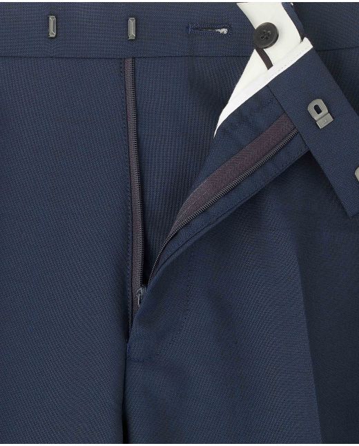 Navy Business Suit Trousers - MFT521NAV - Large Image