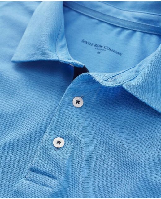 Ocean Blue Long Sleeve Polo Shirt
