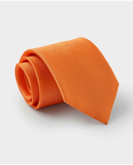 Orange Twill Silk Tie