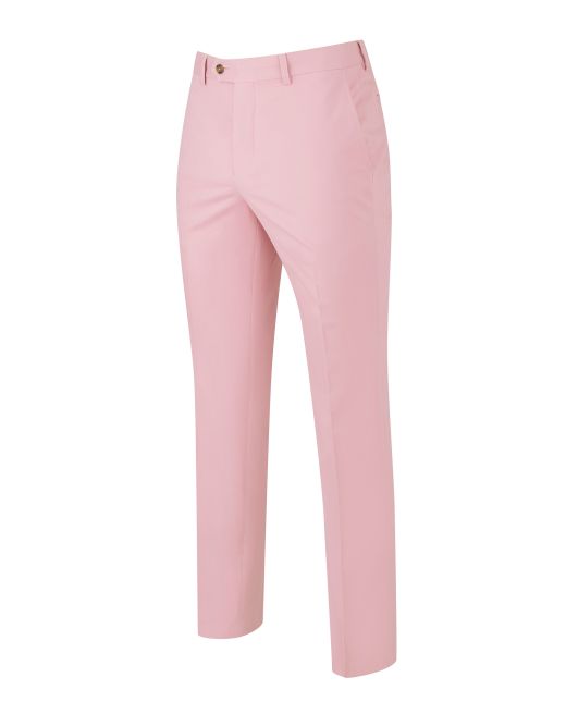 Pink Flat Front Slim Fit Chinos - MCT329CTP - Large Image