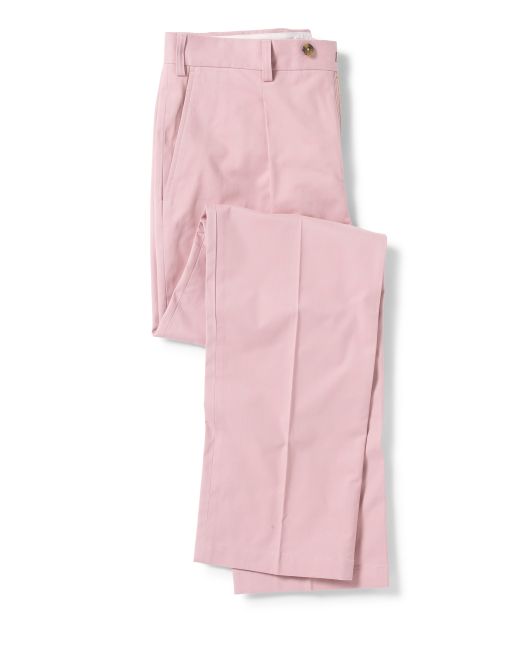 Pink Pleat Front Classic Fit Chinos Folded Shot