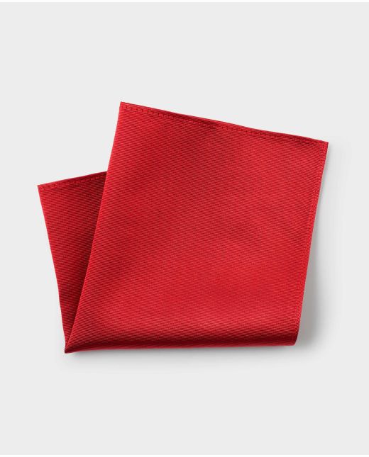 Red Fine Twill Silk Pocket Square