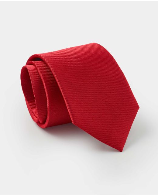 Red Fine Twill Silk Tie