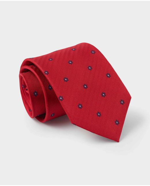 Red Floral Silk Tie