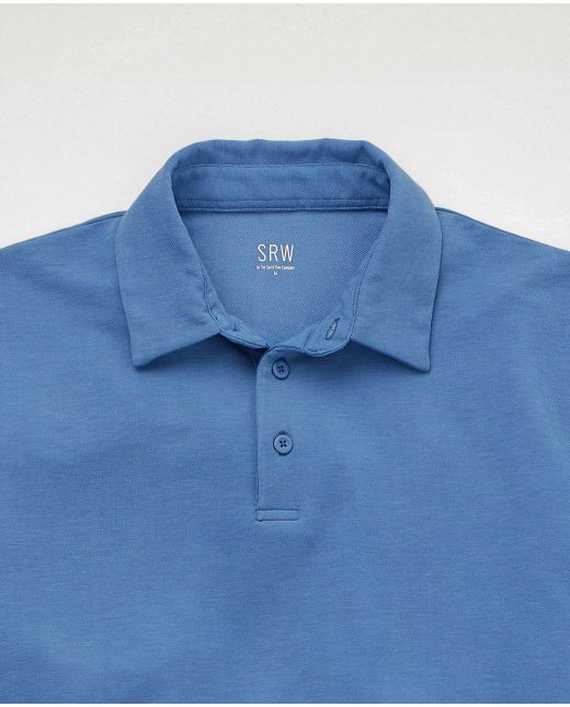SRW Active Non-Iron Denim Blue Short Sleeve Polo Shirt