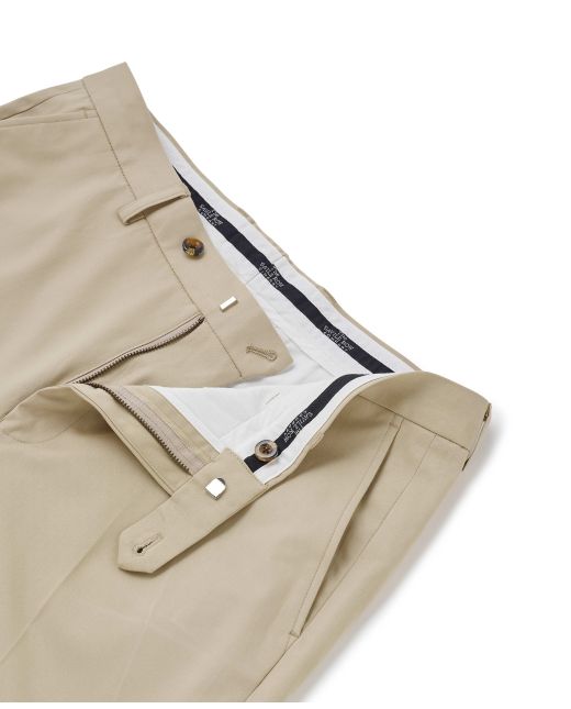 Stone Flat Front Stretch Cotton Slim Fit Chinos - MCT332STN - Large Image
