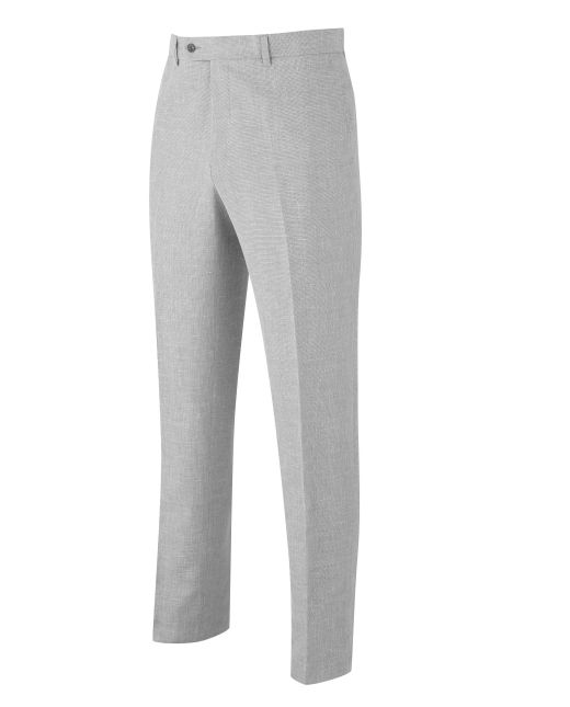 Stone Linen Classic Fit Suit Trousers - MFT491STN Large Image
