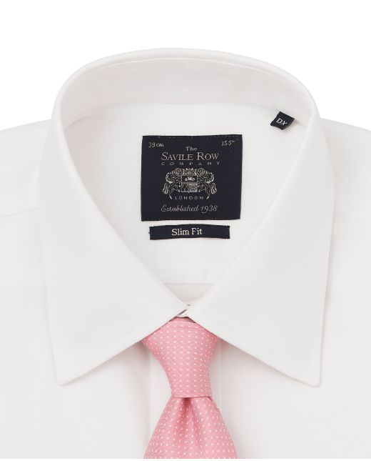White Panama Slim Fit Non-Iron Formal Shirt - Double Cuff