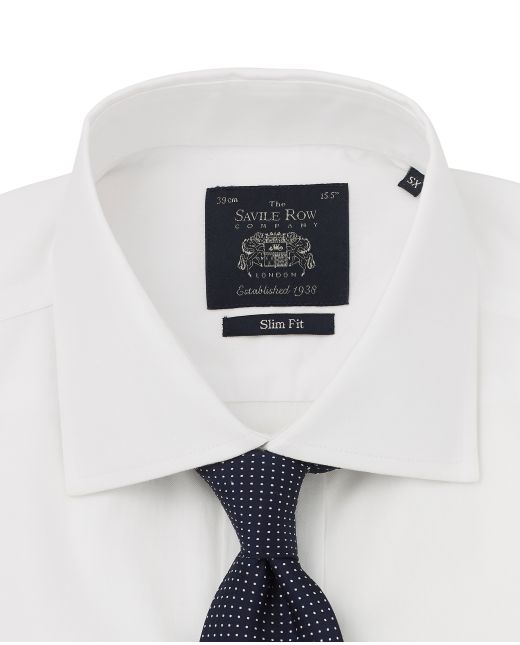 White Pinpoint Slim Fit Non-Iron Formal Shirt - Single Cuff