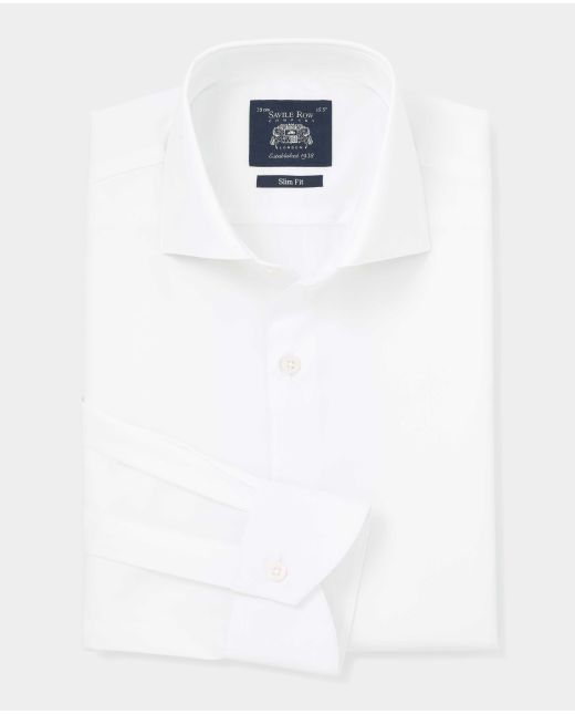 White Poplin Slim Fit Formal Shirt - Single Cuff
