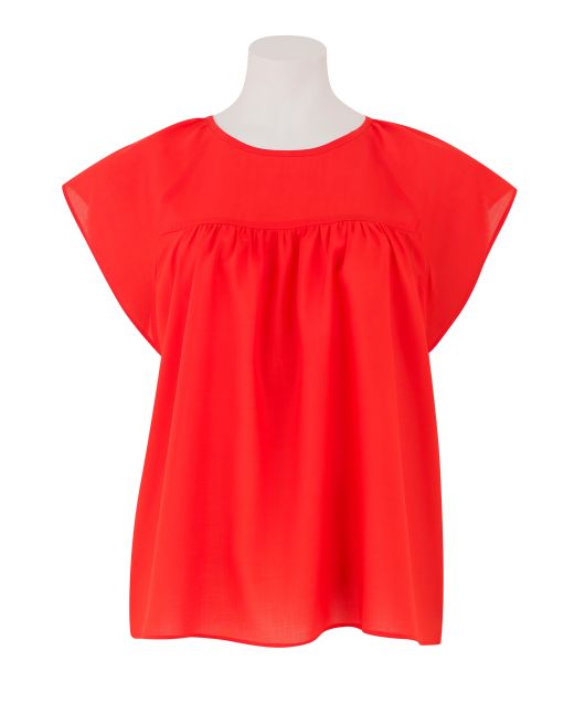 Women's Orange Tencel Cap Sleeve Shirt - LSS360ORG - Large Image