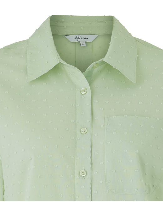 Women's Pale Green Dobby Spot Semi-Fitted Shirt