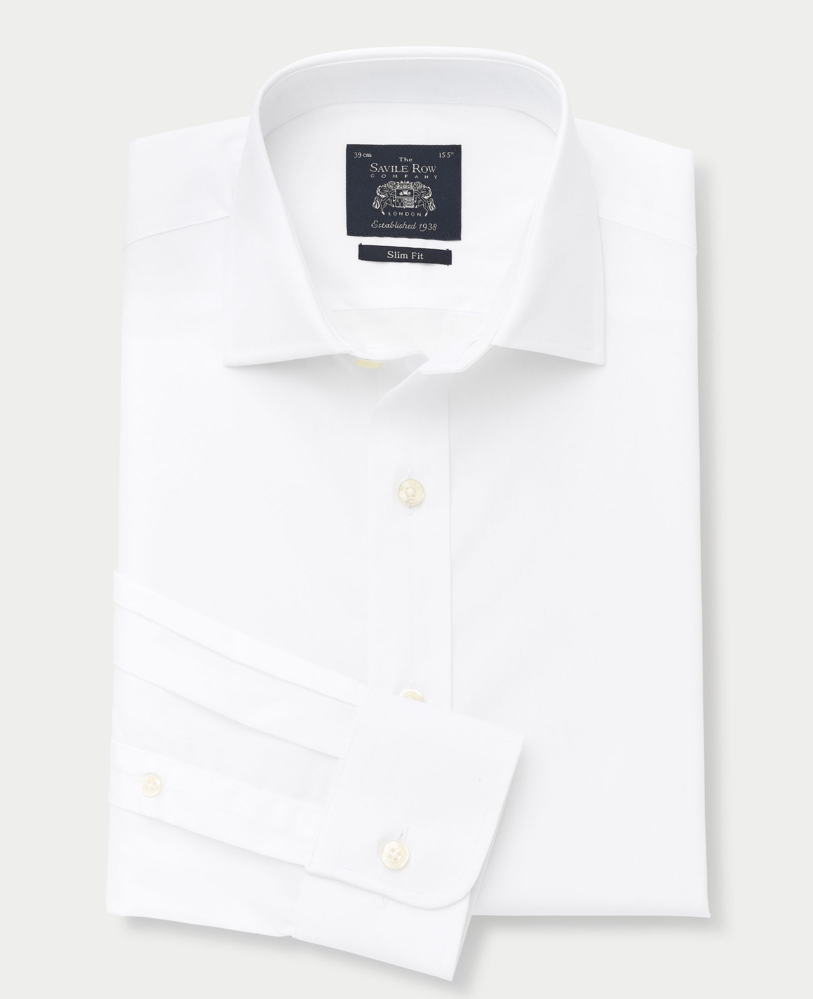 White Poplin Slim Fit Shirt 15 1/2