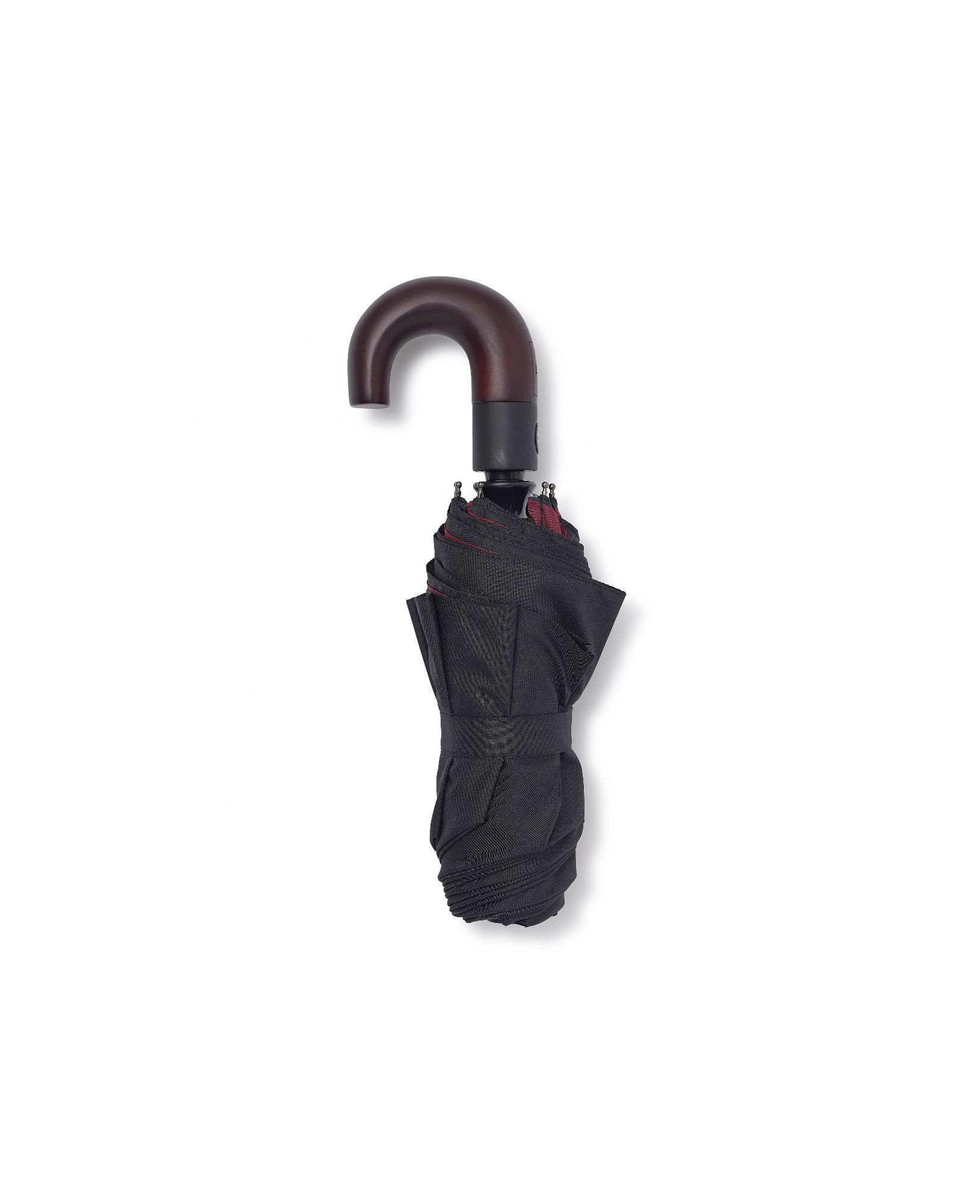 Image of Black Burgundy Folding Umbrella