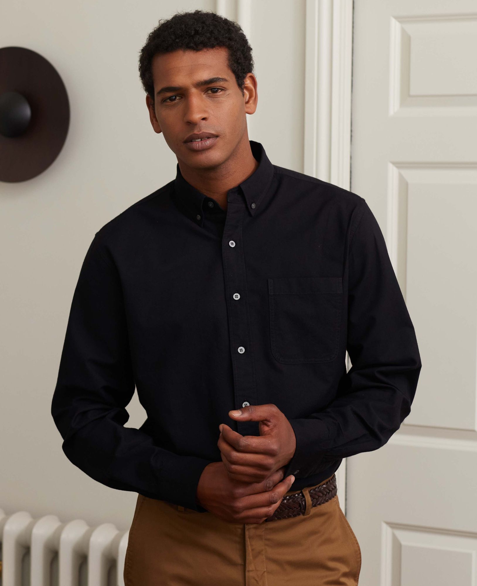Black Classic Fit Oxford Shirt L Standard