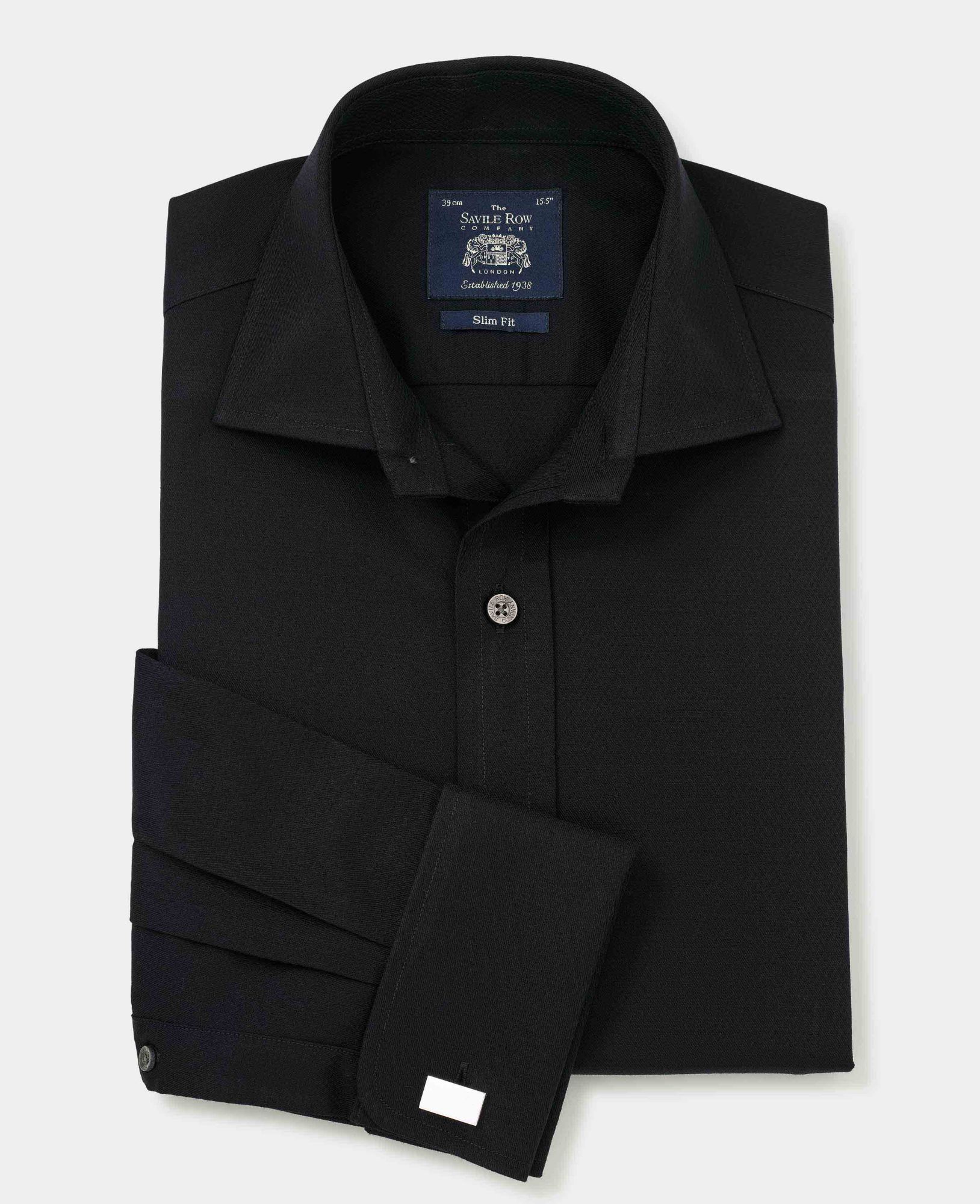 Black Diamond Dobby Slim Fit Shirt - Single Cuff 16