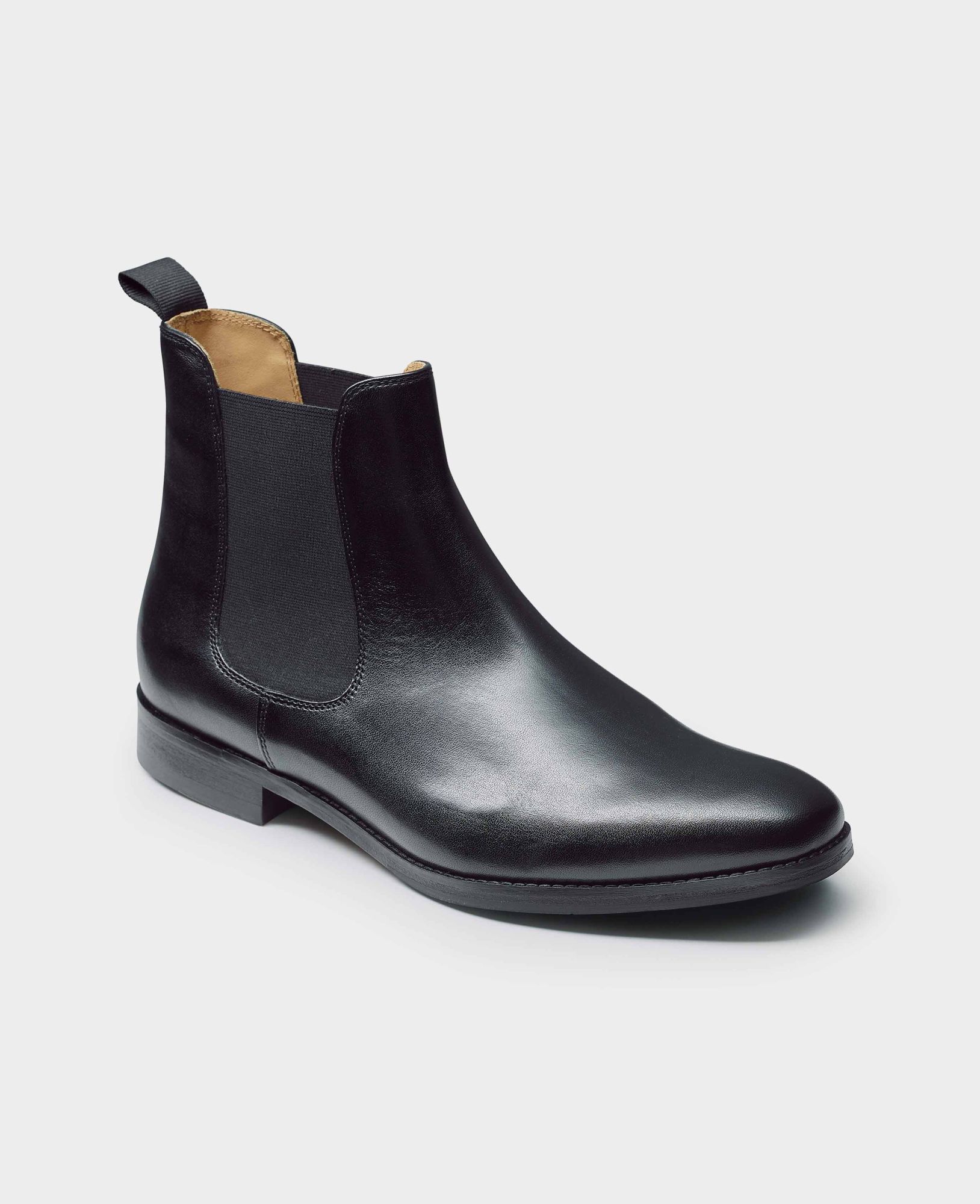 Black Leather Chelsea Boots 12