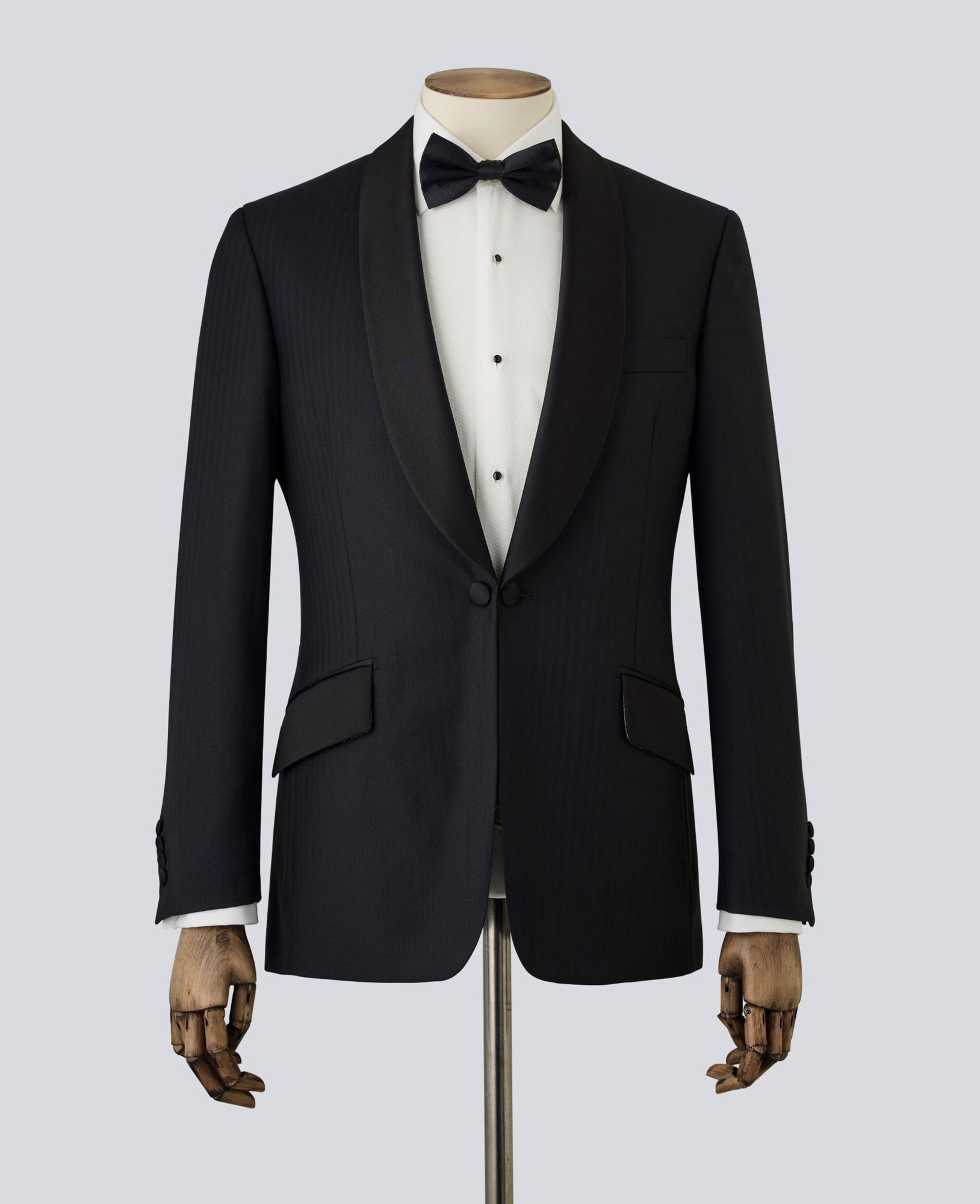 Limited Edition Black Herringbone Wool Suit  30