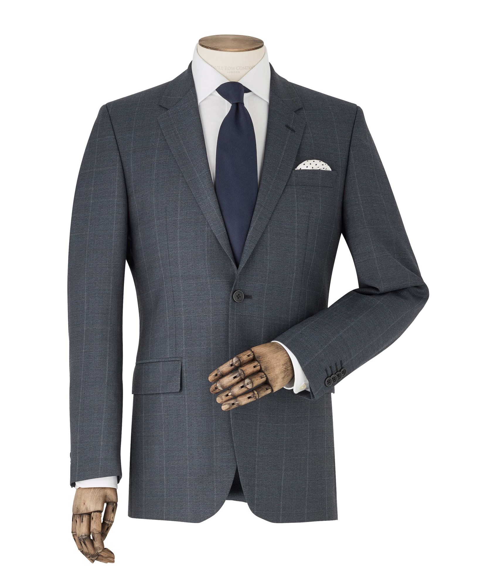 Grey Check Tailored Suit Jacket 42