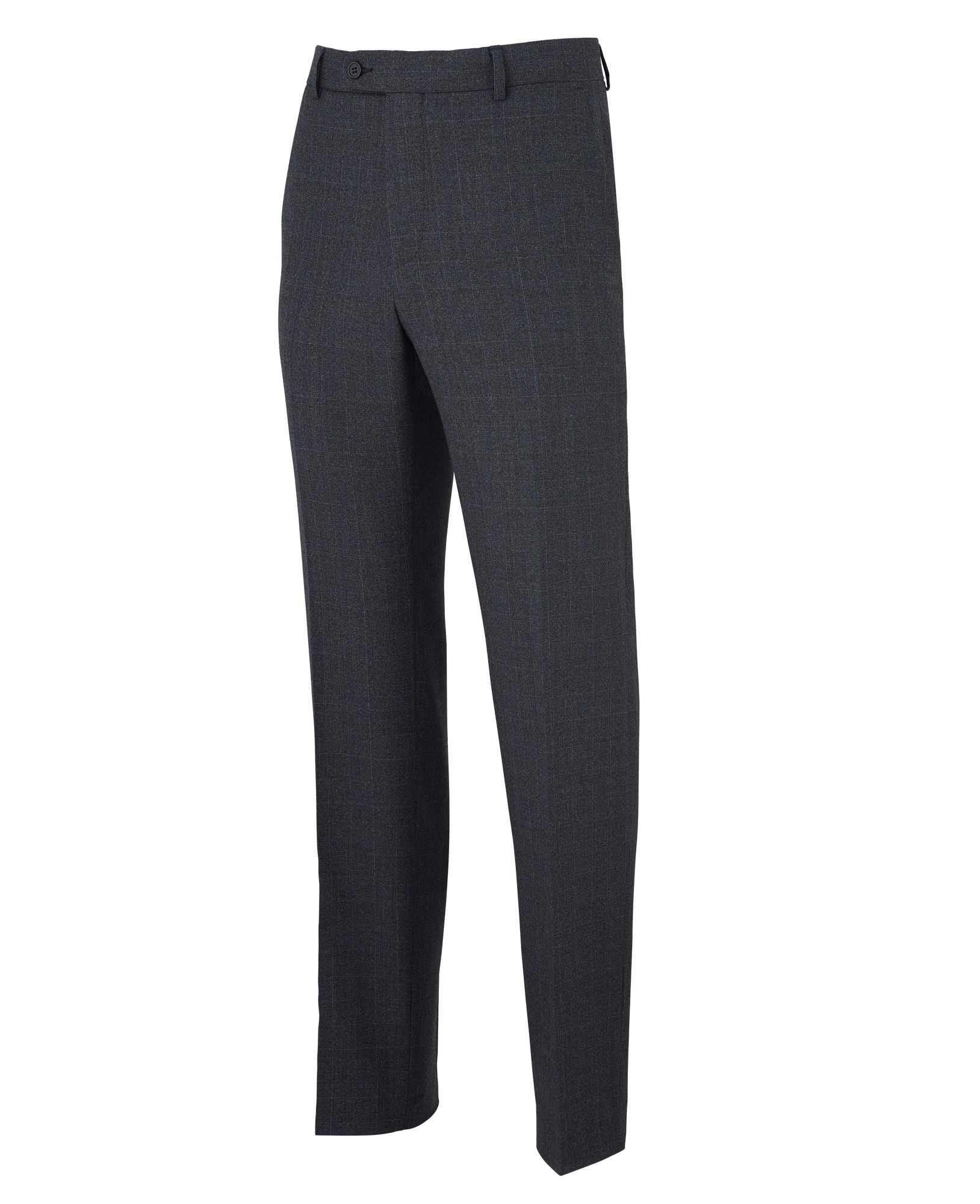 Savile Row Company Mens Black Wool-Blend Suit Trousers