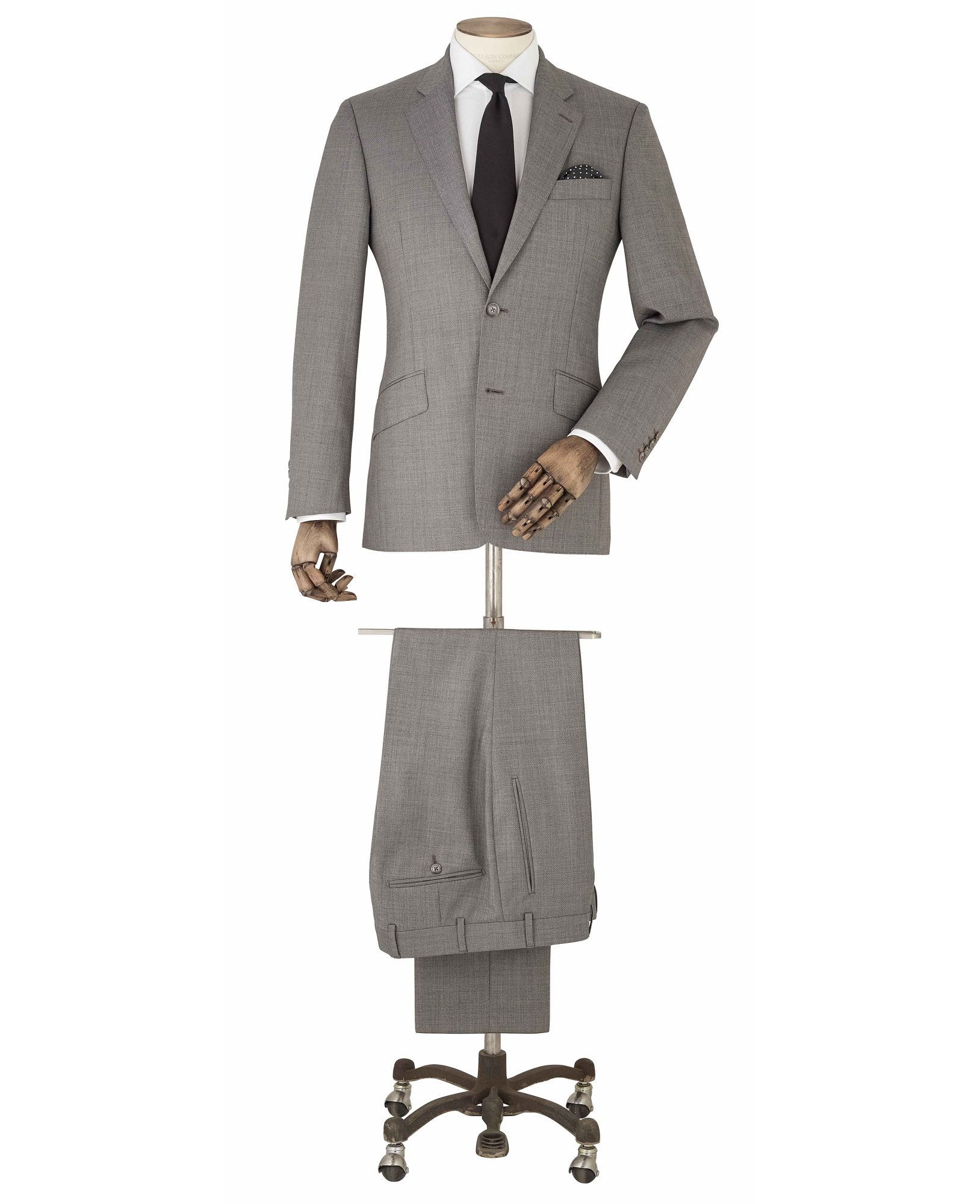 Grey Textured Wool Suit