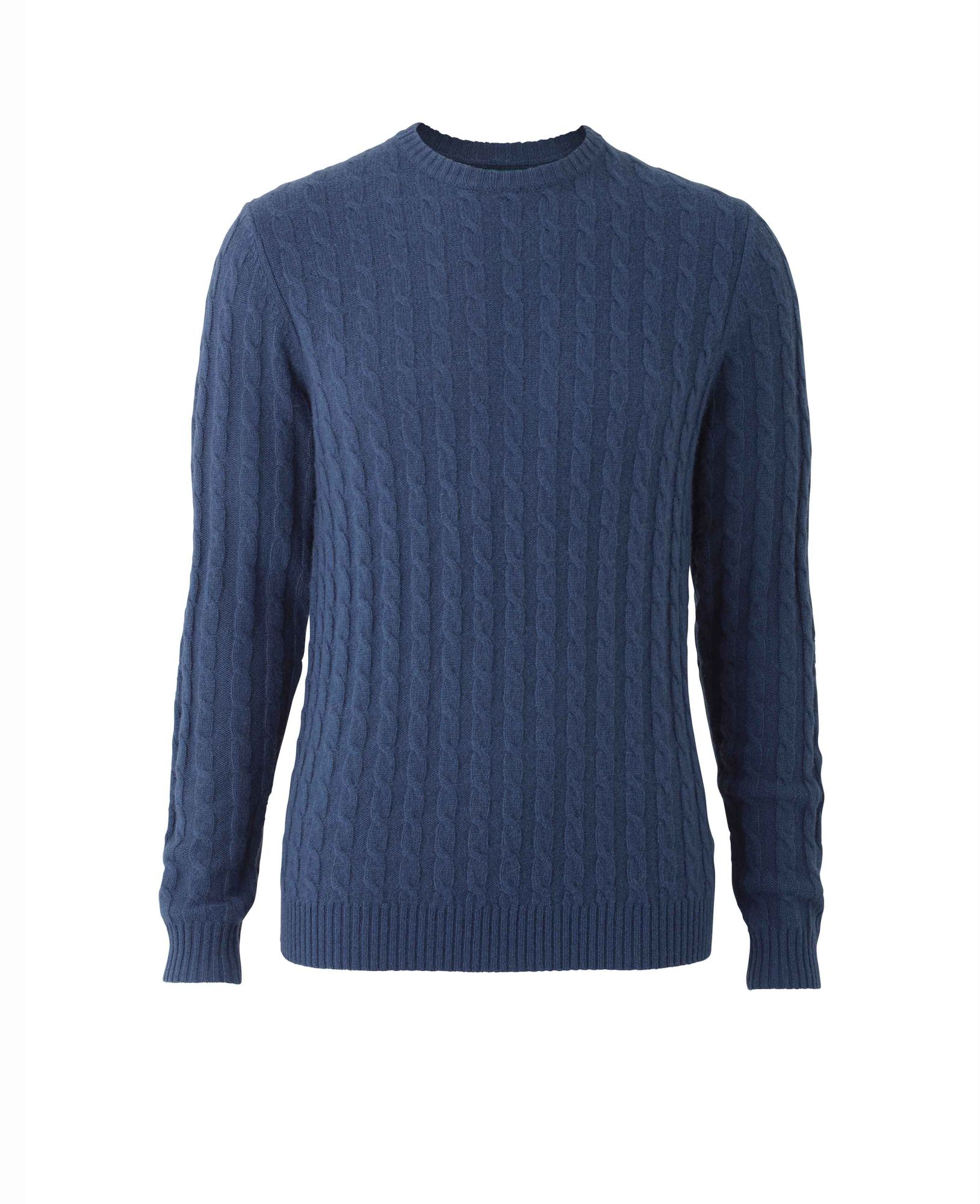 Navy Lambswool Blend Cable Knit Jumper XXL