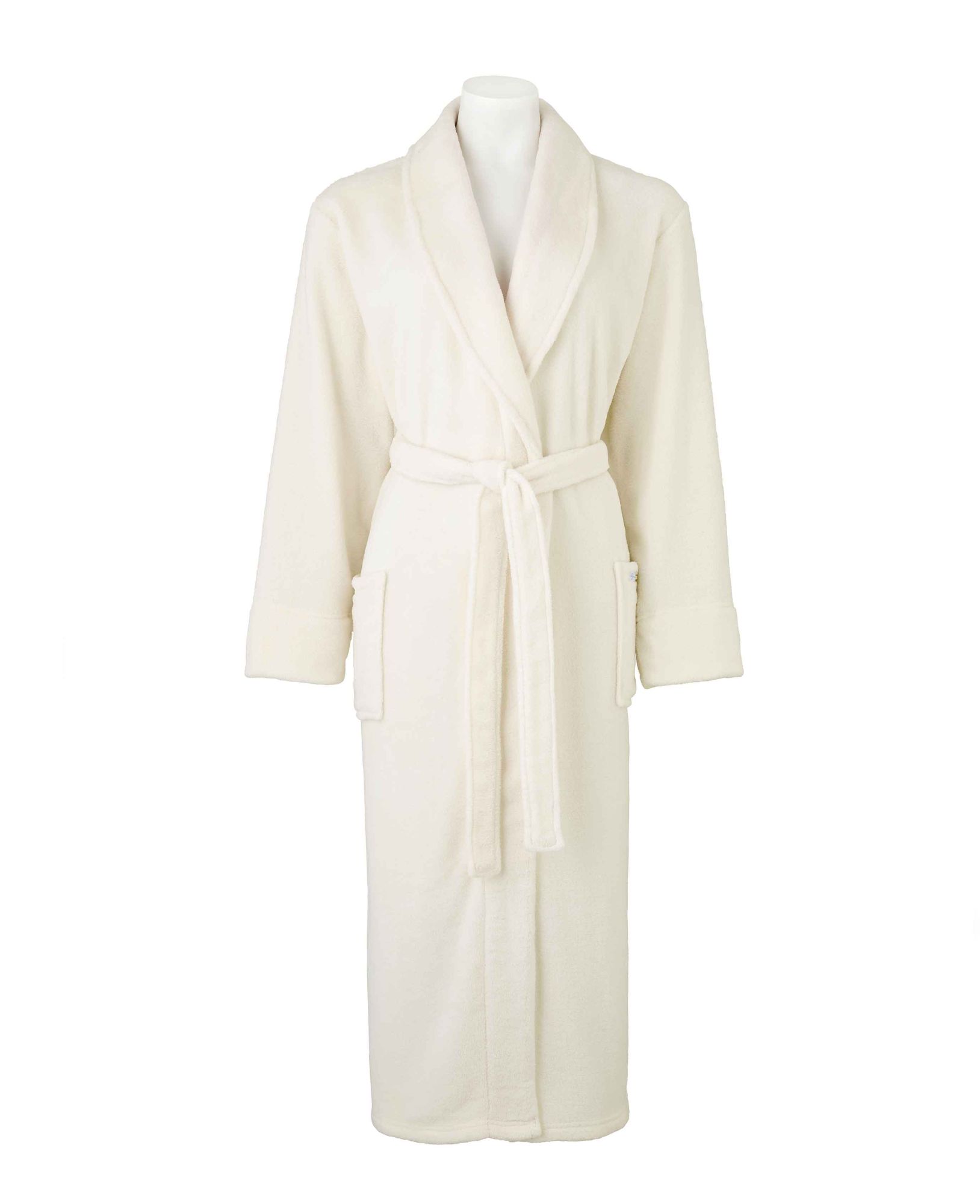 Women's Cream Fleece Supersoft Dressing Gown 14