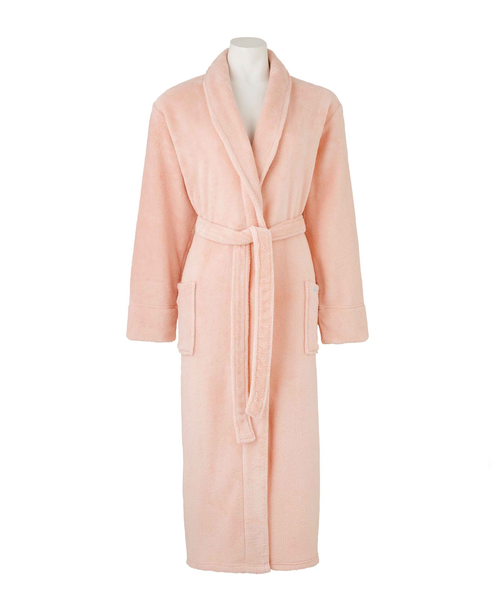 Women's Dusky Pink Fleece Supersoft Dressing Gown 12