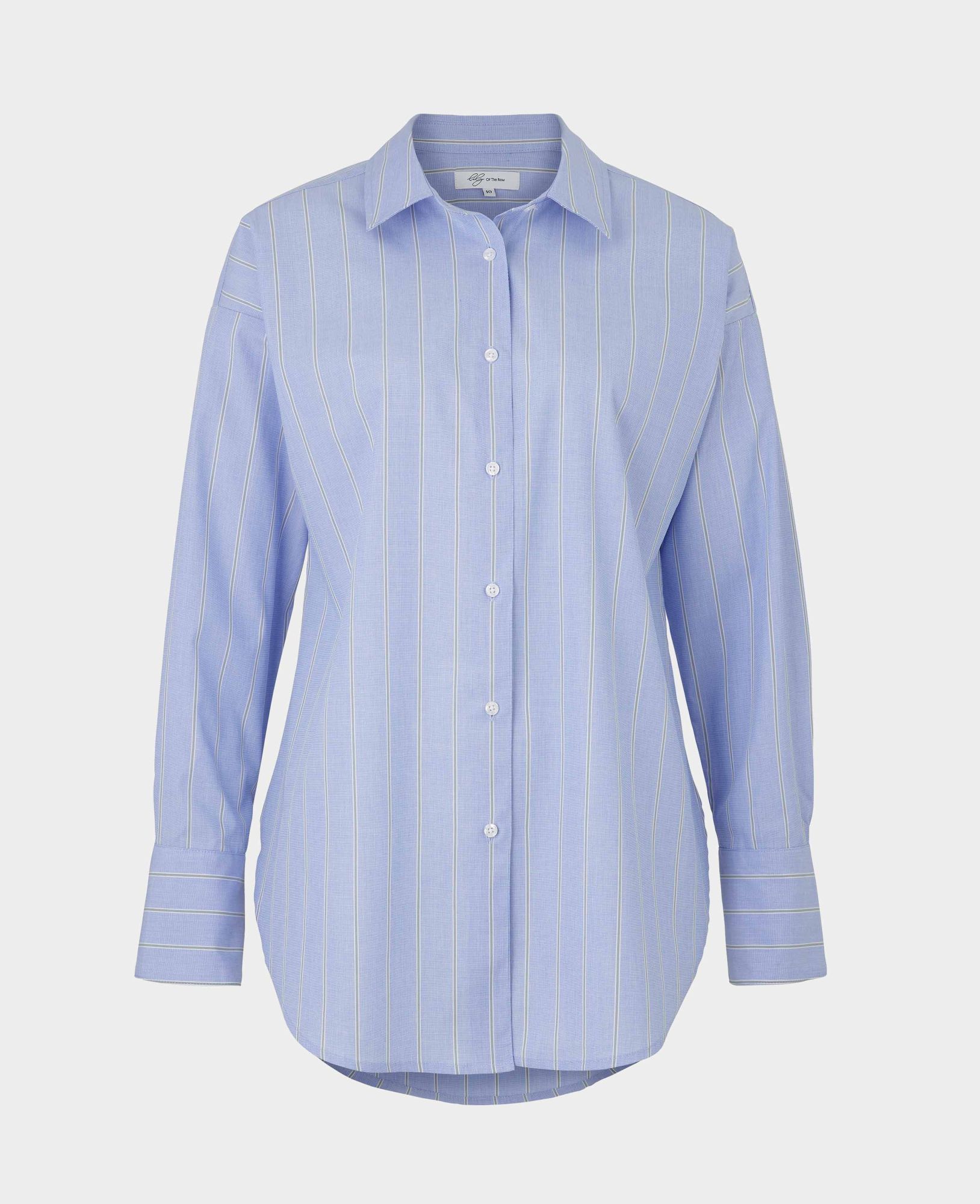 women's blue stripe oversized shirt 14