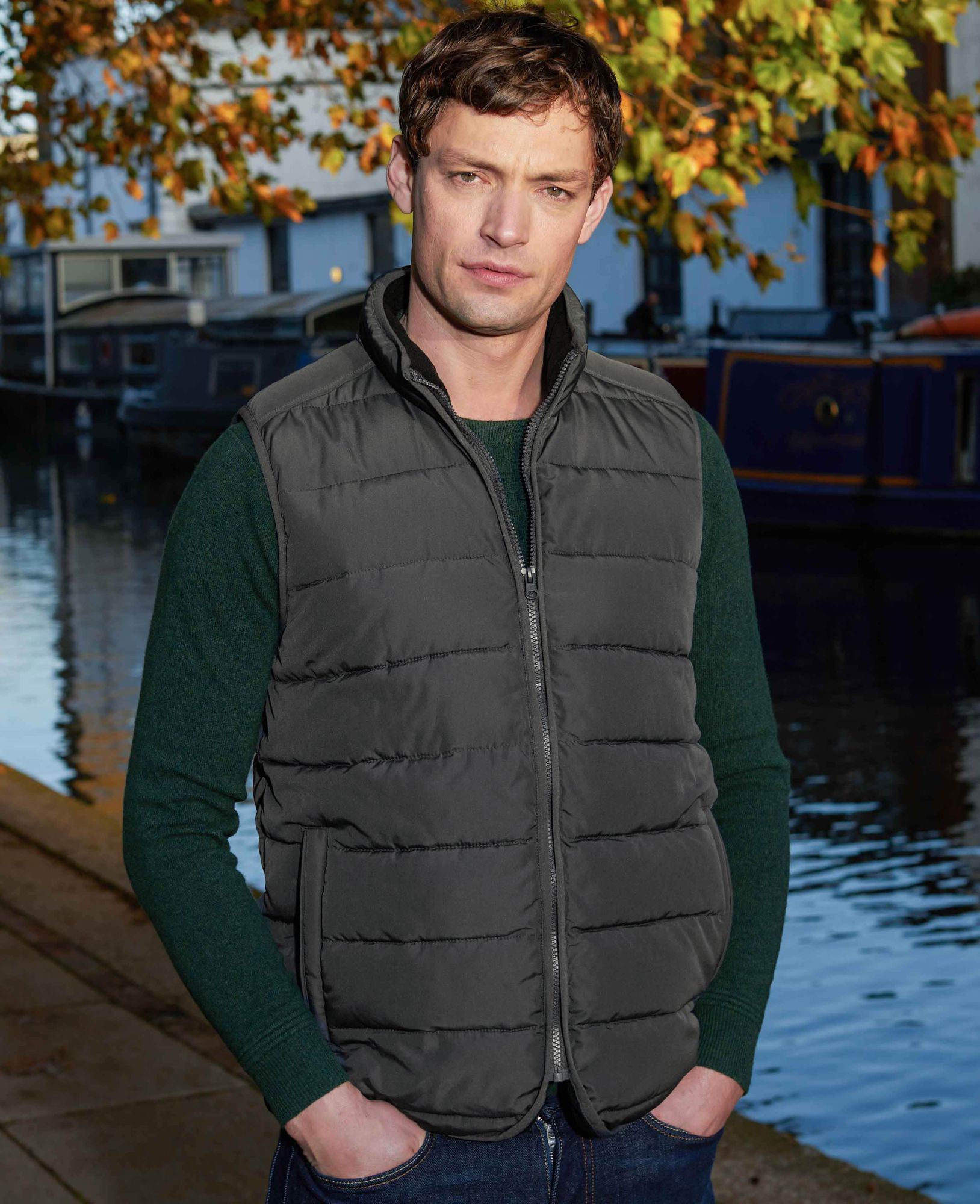 100% Recycled  Dark Grey Quilted Gilet  XXL