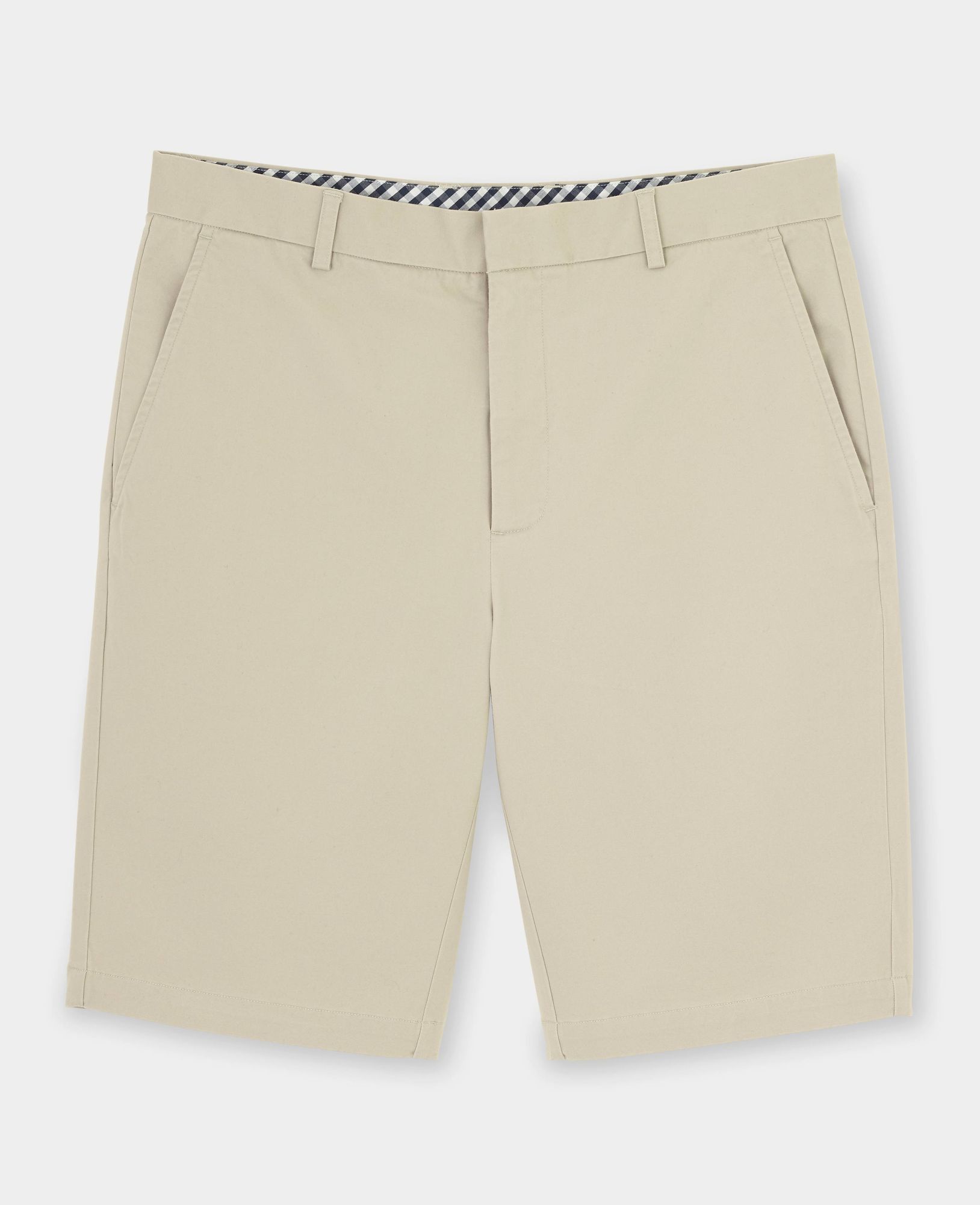 Beige Stretch Cotton Chino Shorts 40