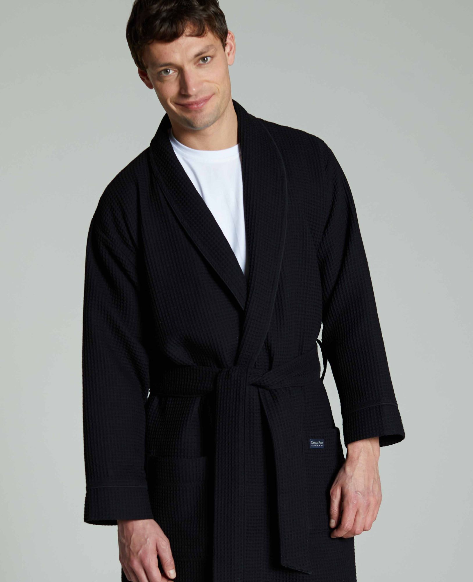 Black Waffle Dressing Gown S