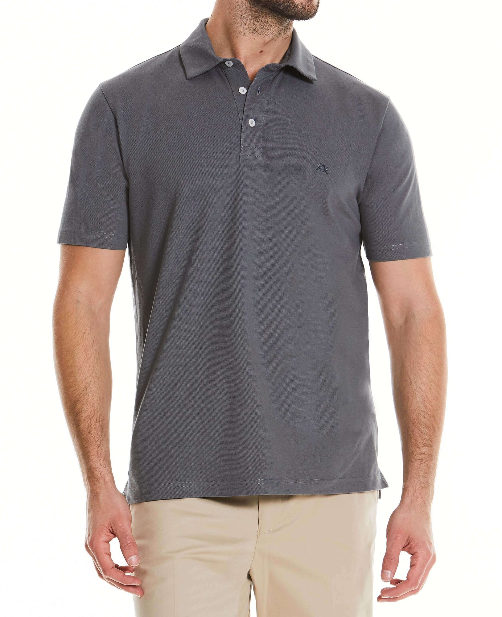 Grey Short Sleeve Polo Shirt S