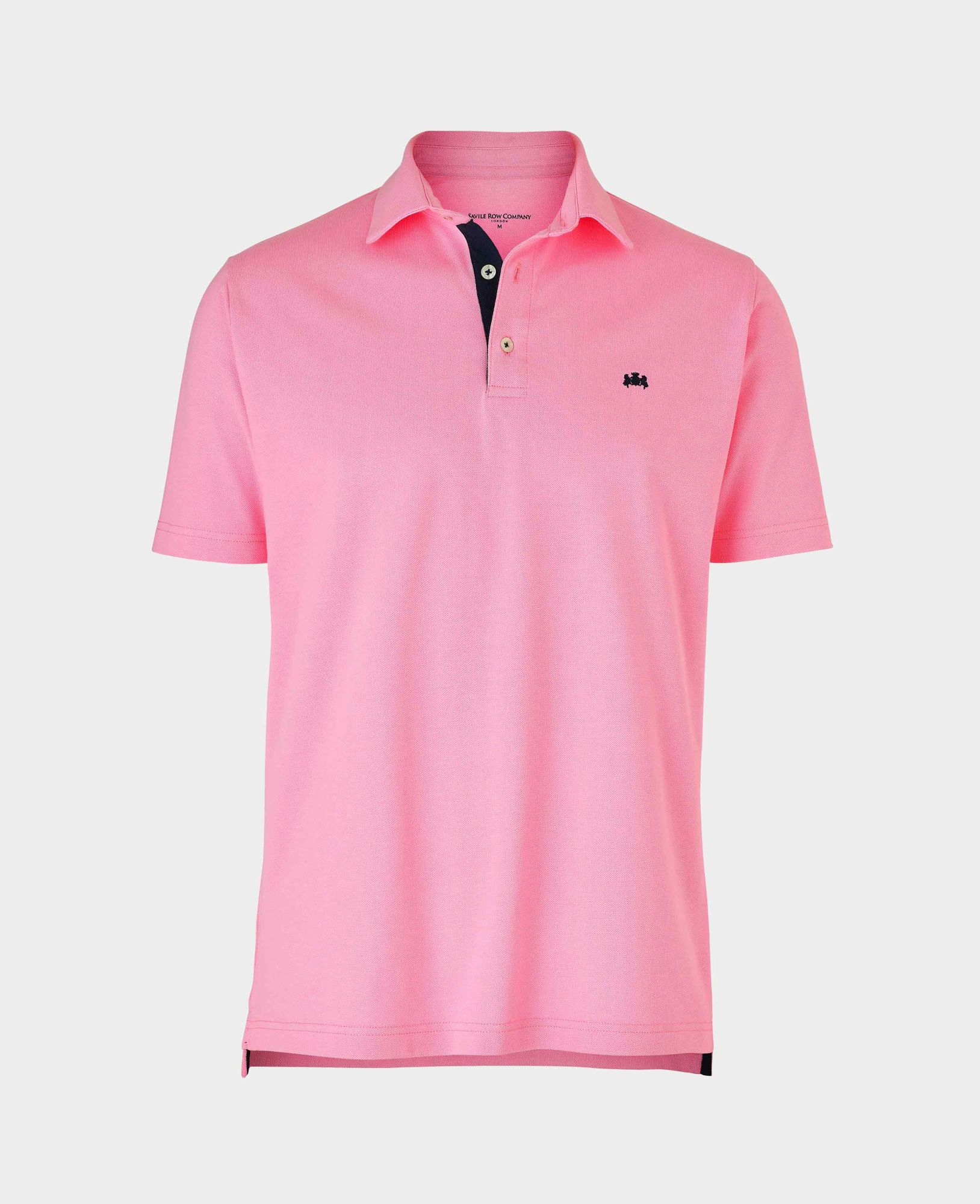 Pink Cotton Short Sleeve Polo Shirt S
