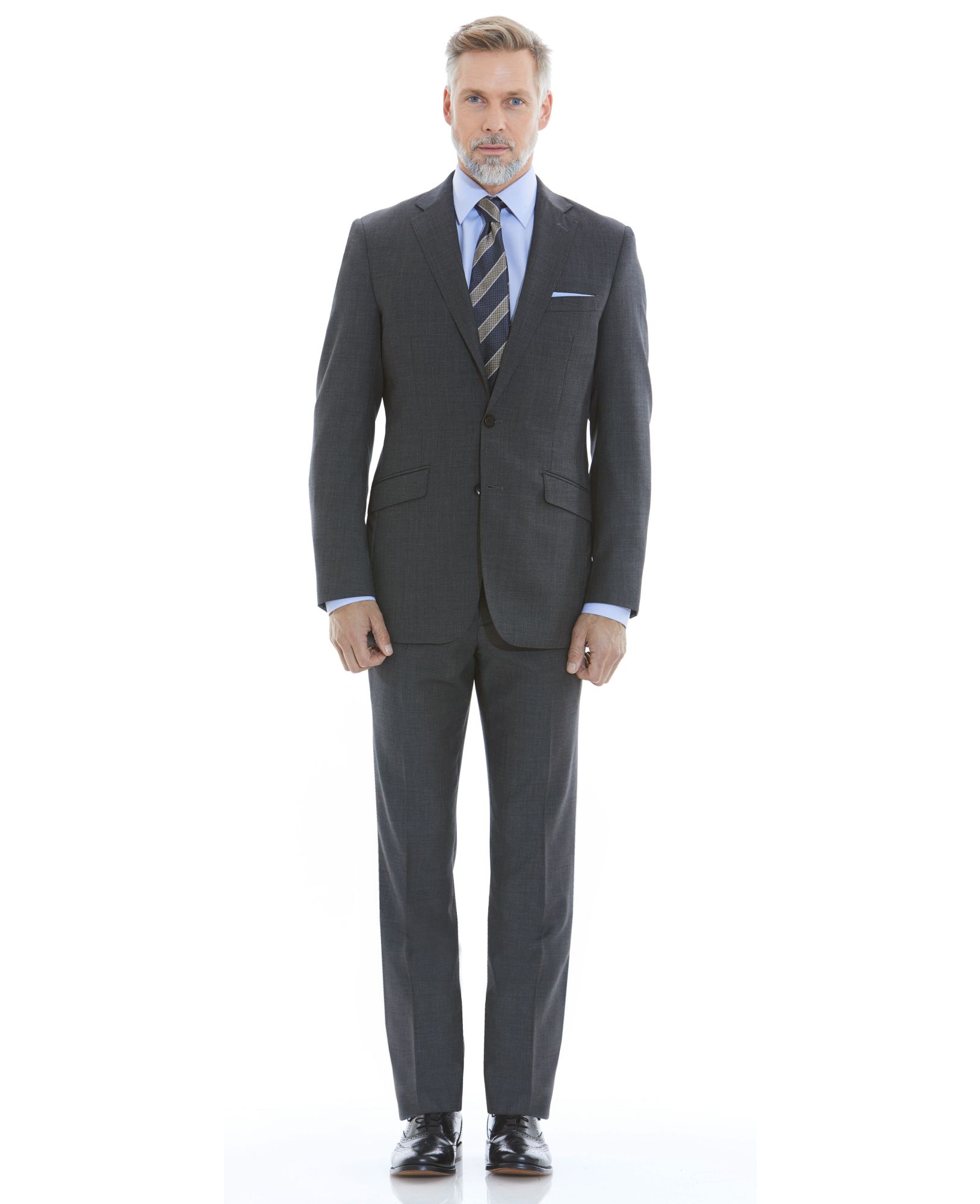 Mid Grey Tailored Business Suit by Savile Row Company
