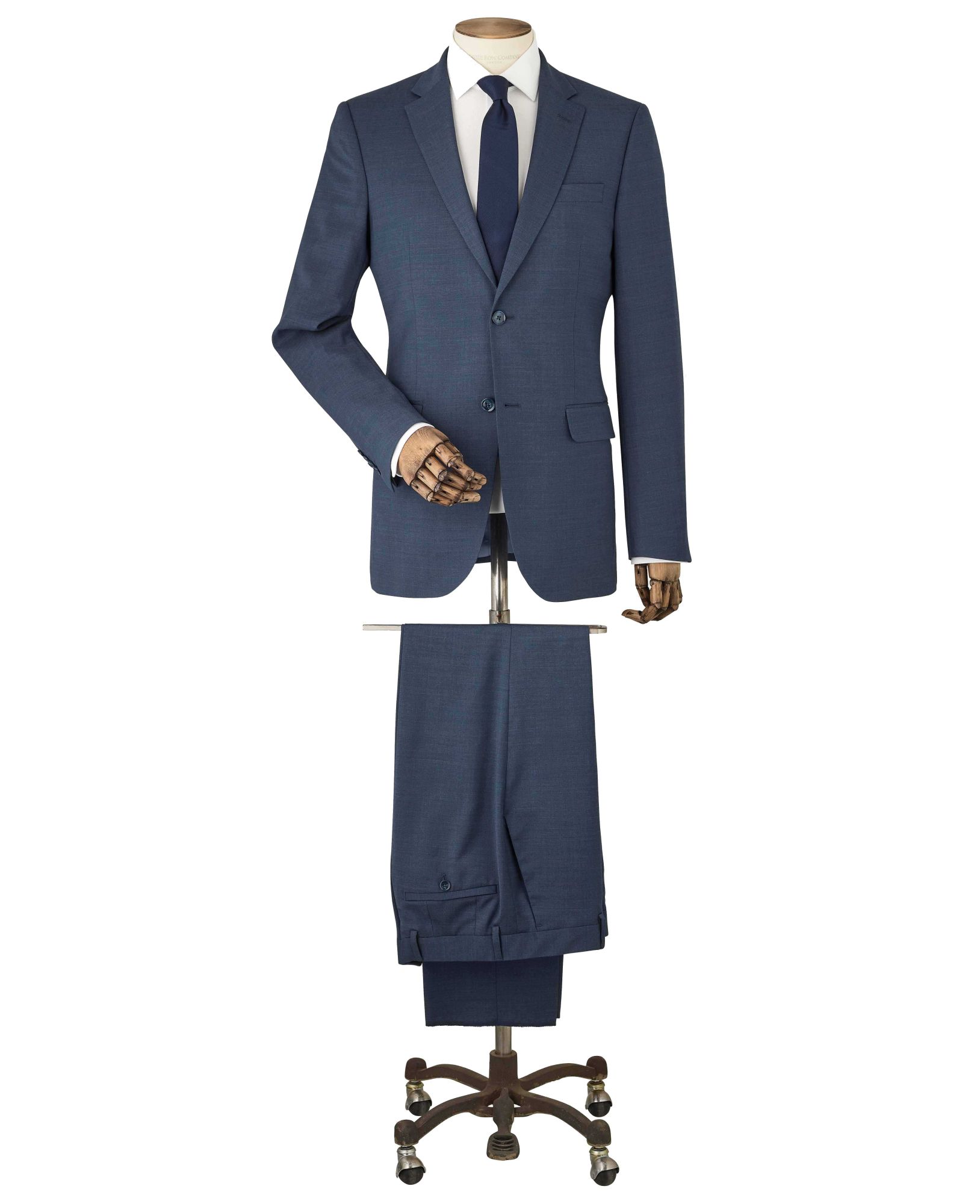 Dark Blue Wool-Blend Tailored Suit