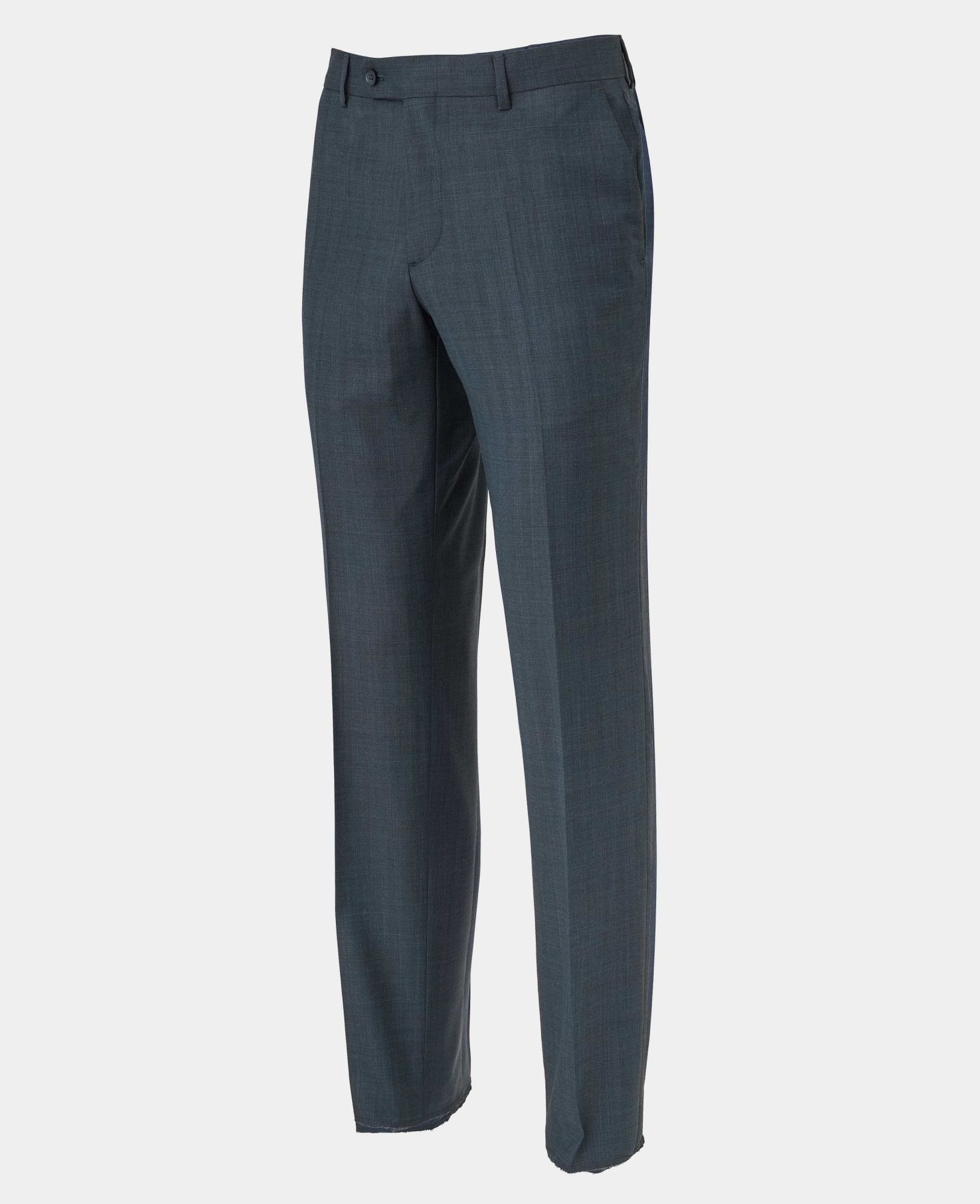 Navy Herringbone Wool-Blend Suit Trousers 30