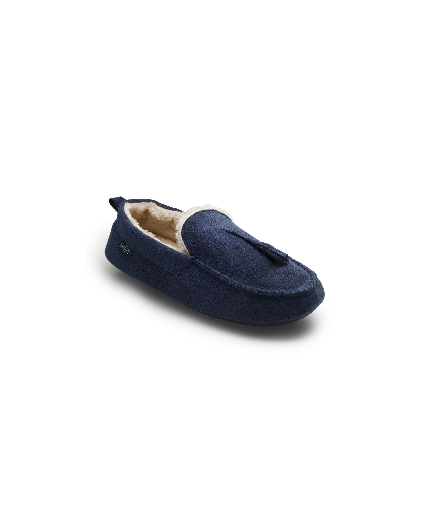 Navy Microsuede Moccasin Slippers 9