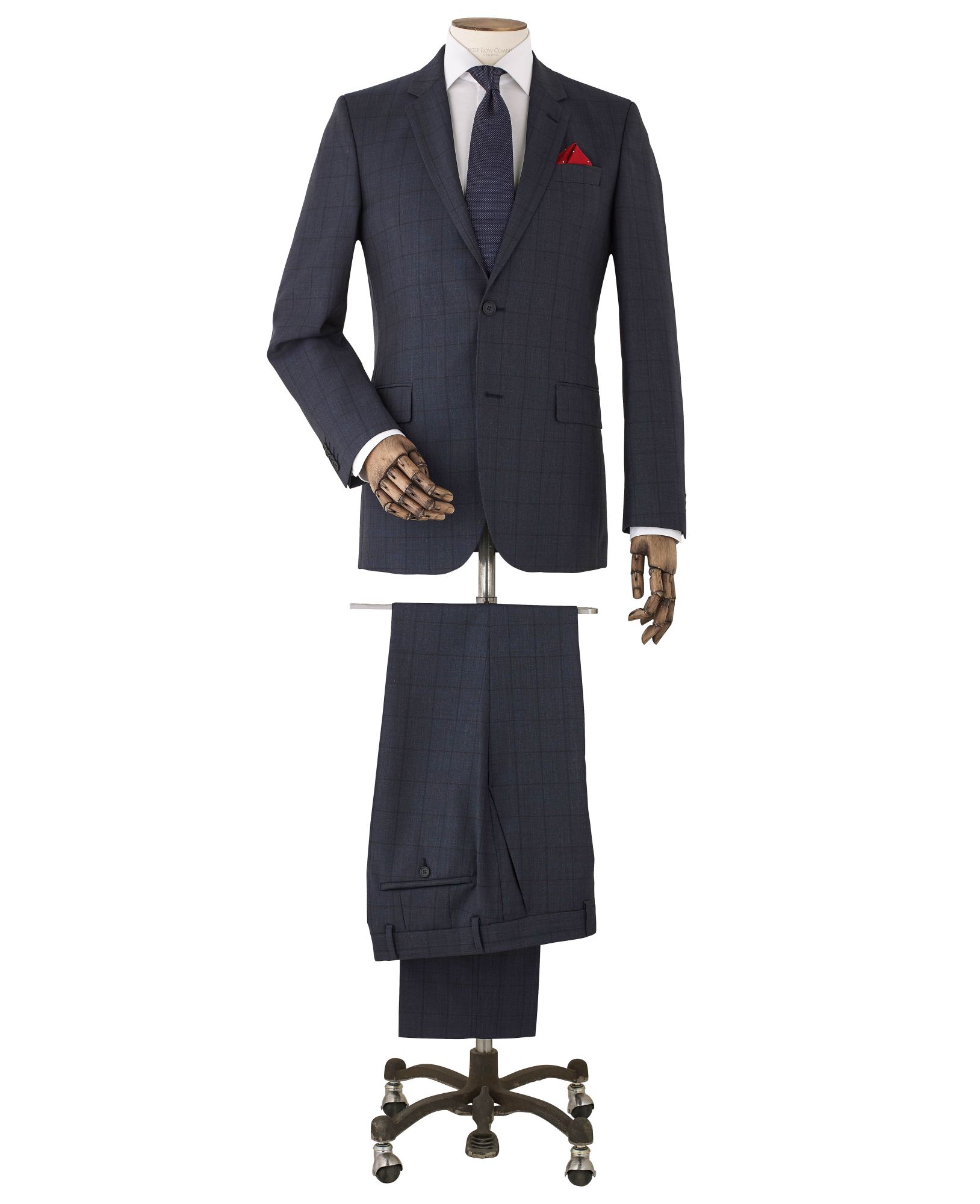 Navy Muted Check Wool-Blend Suit
