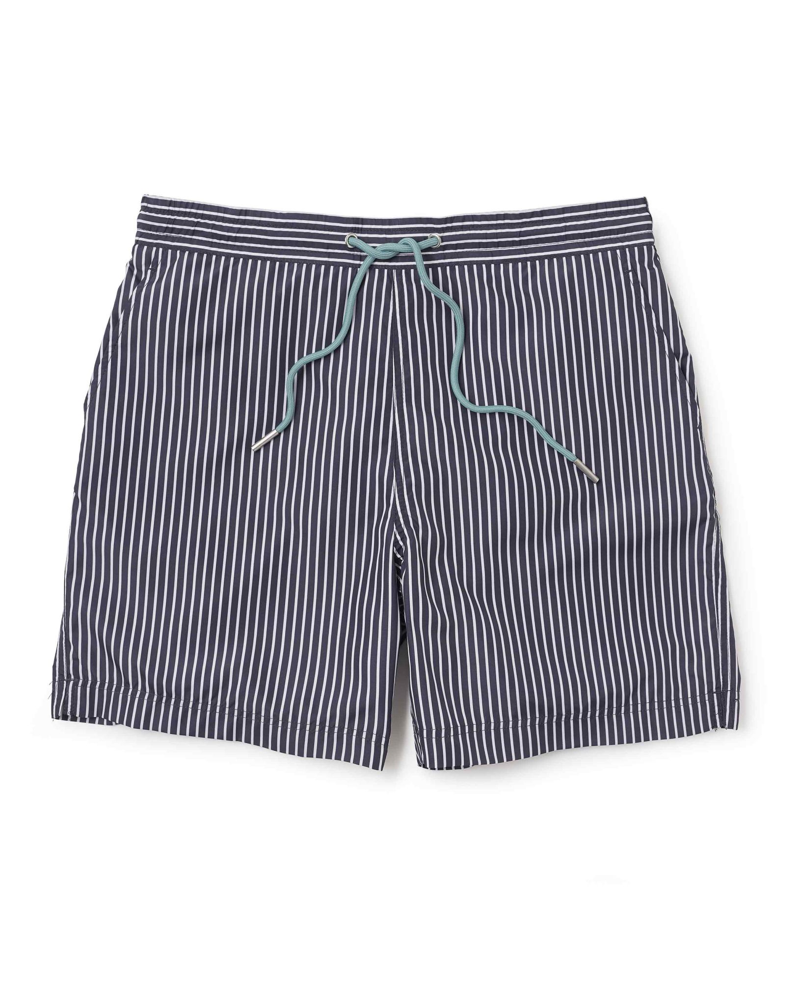 Navy White Reverse Stripe Recycled Swim Shorts XXL