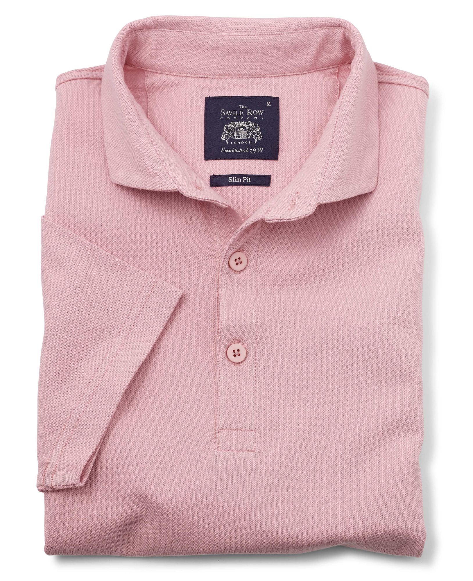 Pink Cotton Pique Slim Fit Polo Shirt XXL