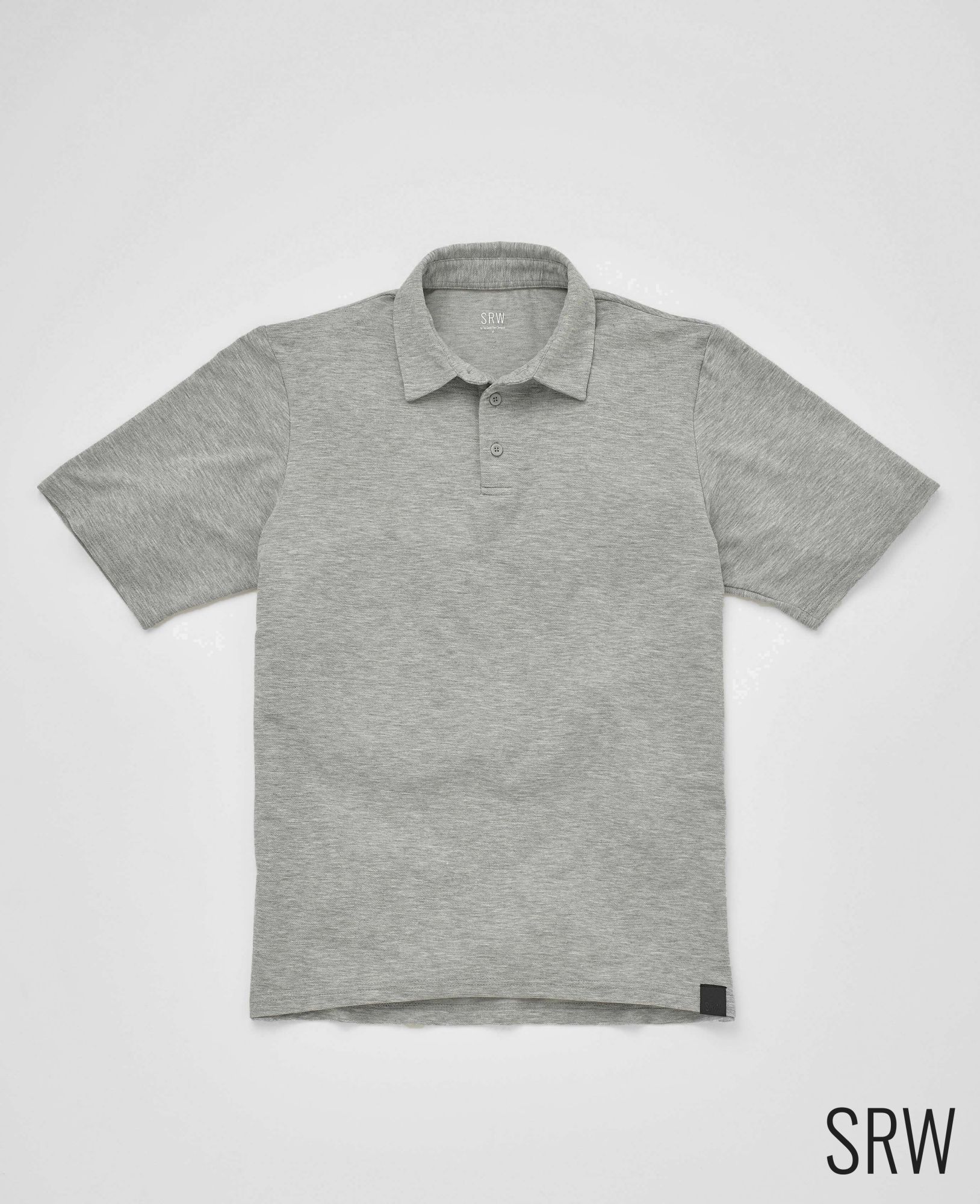 SRW Active Non-Iron Marl Grey Short Sleeve Polo Shirt S